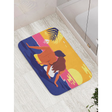 Romantic Couple Coast Bath Mat