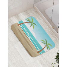 Ocean and Palm Trees Bath Mat