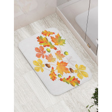 Leaves Acorns Heart Bath Mat