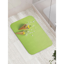 Flowers in Cones Bath Mat