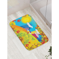 Cartoon Autumn Nature Bath Mat