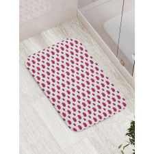 Polka Dots Flowers Bath Mat