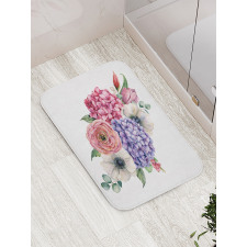 Hydrangea Mix Bouquet Art Bath Mat