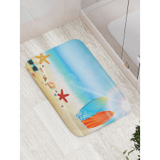 Sand Beach Surfboard Bath Mat