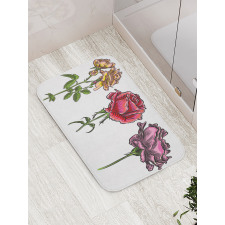 Various Rose Flower Types Bath Mat