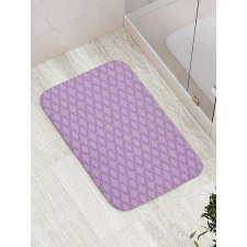 Lilac Floral Art Bath Mat