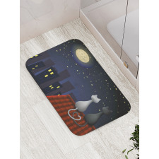 Cats on the Roof Valentines Bath Mat
