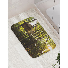 Hut in Idyllic Forest Bath Mat