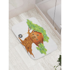 Wooden Home on Branches Bath Mat