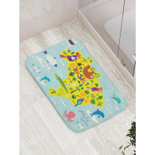 Brasil Map Symbolic Items Bath Mat