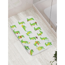 Group of Funny Animals Bath Mat