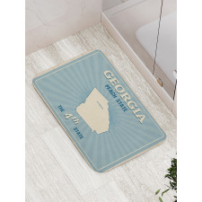 Typographic Map Pattern Bath Mat