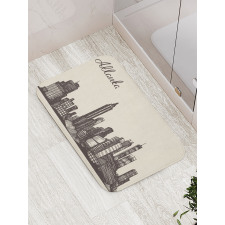 Grunge City Skyline Vintage Bath Mat