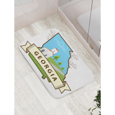 Digital Geometric Map Scene Bath Mat