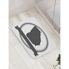 Monochrome Round Pattern Bath Mat