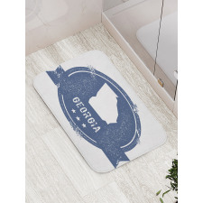 Grungy Map Silhouette Bath Mat