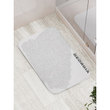 Typography and Dotted Map Bath Mat