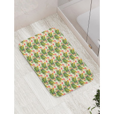 Tropical Floral Parrot Bath Mat