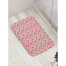 Summer Tropical Flowers Bath Mat