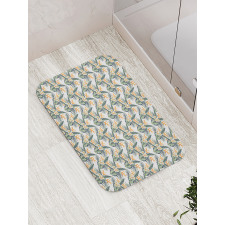 Exotic Leaves and Flower Bath Mat