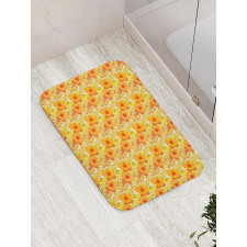 Exotic Flowers Palm Leaf Bath Mat