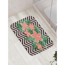 Floral Blossom on Chevron Bath Mat