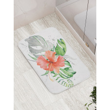 Grunge Watercolor Flower Bath Mat