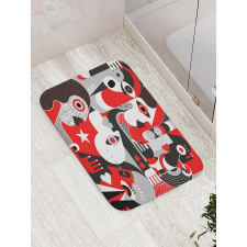 Human Faces Bath Mat