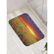 Meadow Poppies Sky Bath Mat