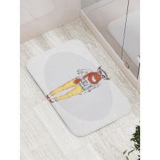 Hipster Style Animal Cartoon Bath Mat