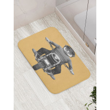 Tropical Monkey Scooter Art Bath Mat