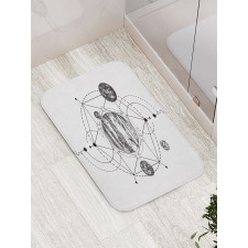 Modern Geometric Planets Bath Mat