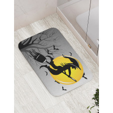 Witch Flies on Full Moon Bath Mat