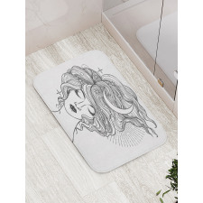 Modern Woman Starry Hair Bath Mat