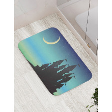 Castle and Gradient Sky Bath Mat