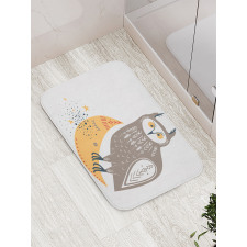 Wisdom Owl Crescent Bath Mat