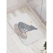 Howling Wolf Planet Bath Mat