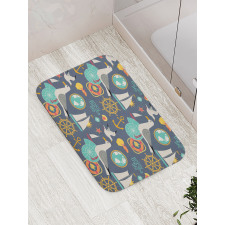 Sea Life Fish Gull Bath Mat