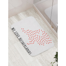 Love Netherlands Wording Bath Mat