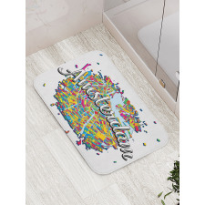 Vibrant Digital Mapping Bath Mat