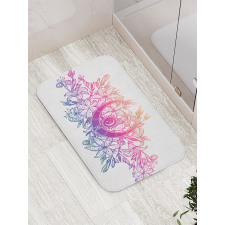 Lily Flowers and Crescent Bath Mat