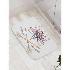 Lotus and Arrows Sketch Bath Mat