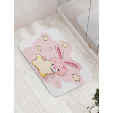 Rabbit Bunny with a Star Bath Mat