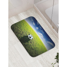 Soccer Ball on a Grassy Hill Bath Mat