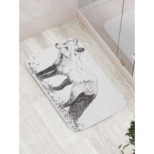 Sketchy Drawing on Animal Grass Bath Mat