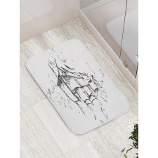 Sailboat Sketch Bath Mat