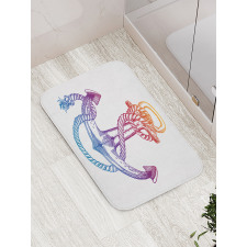 Ombre Anchor Rope Bath Mat