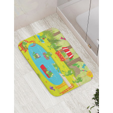 Animal Pool Party Fun Forest Bath Mat