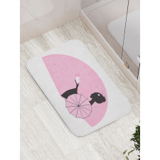 Woman Side Portrait Bath Mat