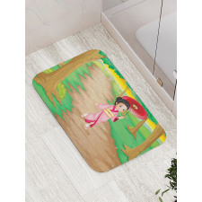 Cartoon Style Geisha Bath Mat